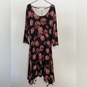 Downeast Floral Black and Pink XL  Dress